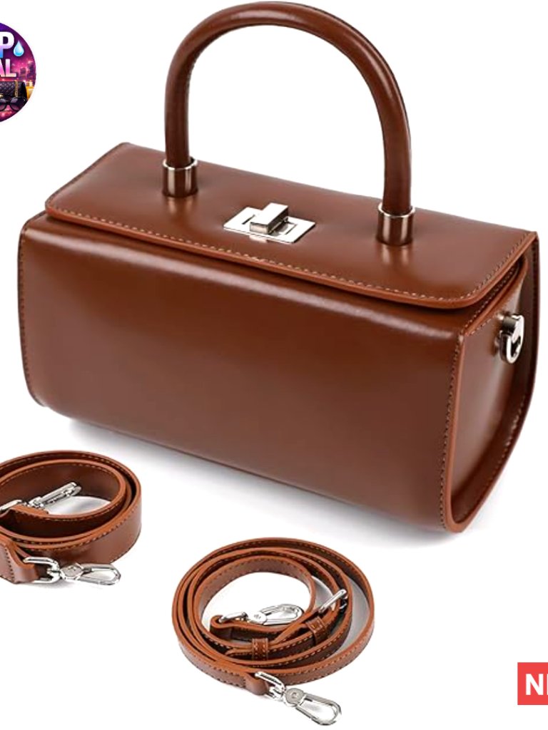 Genuine Leather Shoulder Bag Crossbody Purse With Adjustable Straps